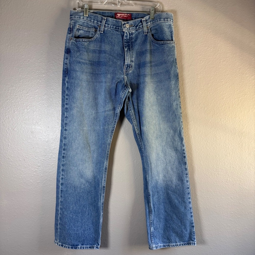 Arizona Jean Co Mens Original Bootcut Jeans 34x30 Medium Wash Blue 100% Cotton - Picture 4 of 7